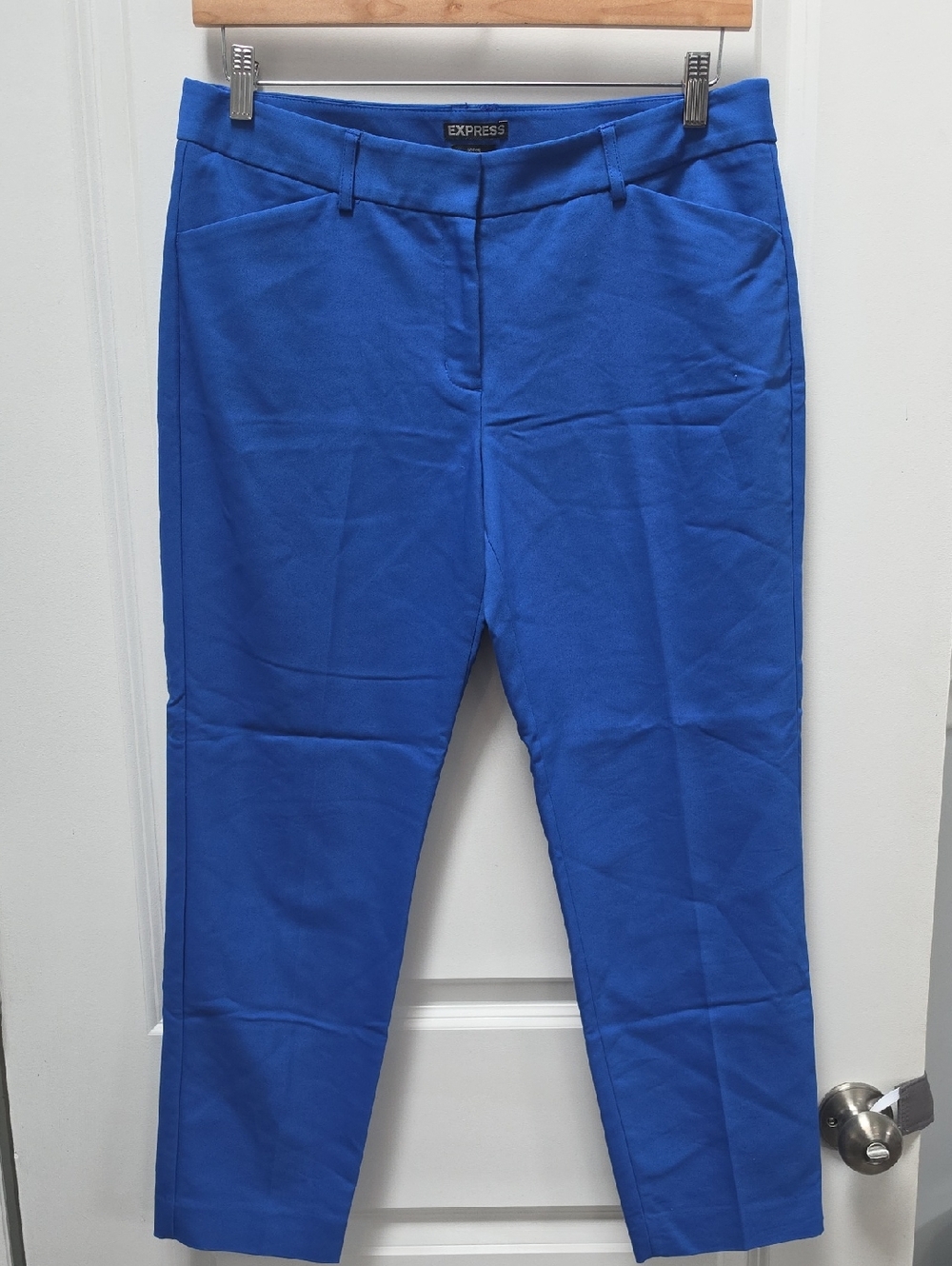 Express Bright Cobalt Editor Crop Dress Pants